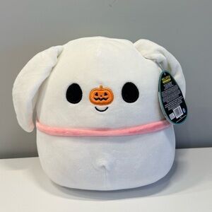 8” Zero Nightmare before Christmas Squishmallows White and Pink Plush Toy